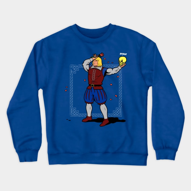 Funny Shakespeare Superhero 80's Cartoon Parody Crewneck Sweatshirt by BoggsNicolas